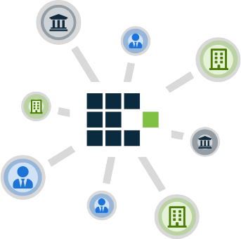 Circle of students, employers, and institutions with CUEDIn logo in the center
